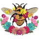 Wildflower Honey Bee Embroidery Design, Instant Download