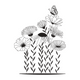 Wildflower Line Art Embroidery Design, Instant Download