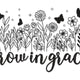 Wildflower Line Art with Butterflies Embroidery Design, Machine Embroidery Pattern, Instant Download