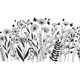 Wildflower Meadow Border Embroidery Design, Instant Download