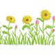 Wildflowers Grass Border Embroidery Design, Instant Download