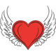 Winged Heart Love Embroidery Design, Angel Wing Heart Machine Embroidery, Instant Download