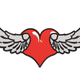Winged Heart Love Embroidery Design, Instant Download