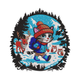 Winter Adventure Cat Embroidery Design, Instant Download