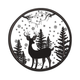 Winter Deer Silhouette Embroidery Design, Woodland Machine Embroidery Pattern, Instant Download