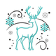 Winter Deer with Snowflakes Embroidery Design, Instant Download