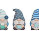 Winter Gnome Trio Embroidery Design, Blue Snowflake Cocoa Pattern, Instant Download