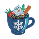 Winter Hot Cocoa Mug Snowflake Embroidery Design, Instant Download
