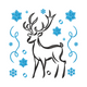 Winter Reindeer with Snowflakes Embroidery Design, Instant Download