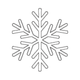 Winter Snowflake Line Art Embroidery Design, Instant Download