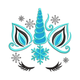 Winter Unicorn Face Embroidery Design, Instant Download