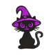 Witch Hat Black Cat Embroidery Design, Instant Download