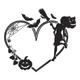 Witch Heart Frame Halloween Embroidery Design, Instant Download
