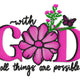 With God All Things Are Possible Embroidery Design, Religious Pattern