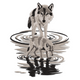 Wolf Reflection Embroidery Design, Wildlife Pattern, Instant Download
