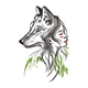 Wolf and Woman Embroidery Design, Boho Double Exposure Pattern, Instant Download