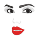 Woman Eyes & Lips Line Art Embroidery Design, Instant Download
