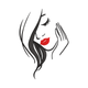 Woman Face Line Art Embroidery Design, Instant Download