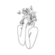 Woman with Butterflies Line Art Embroidery Design, Instant Download