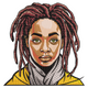 Woman with Dreadlocks Embroidery Design, Instant Download