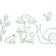 Woodland Friends Line Art Embroidery Design, Machine Embroidery Pattern, Instant Download