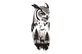 Woodland Owl Embroidery Design, Machine Embroidery Pattern, Instant Download