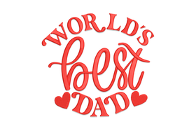 World's Best Dad Embroidery Design, Instant Download