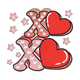 XO Love Hearts Embroidery Design, Instant Download