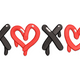 XO XO Graffiti Heart Embroidery Design, Instant Download