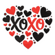 XOXO Hearts Valentine Embroidery Design, Instant Download