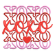 XOXO Love Pattern Embroidery Design, Instant Download