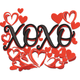 XOXO Valentine Hearts Embroidery Design, Instant Download