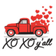XO Y'all Valentine Truck Embroidery Design, Instant Download