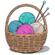 Yarn Basket with Knitting Needles Embroidery Design V2, Instant Download