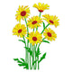 Yellow Daisy Wildflower Embroidery Design, Wildflower Bunch Pattern, Instant Download