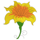 Yellow Lily Flower Embroidery Design, Instant Download
