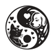 Yin Yang Cat Dog Embroidery Design, Instant Download