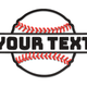 Your Text Baseball Embroidery Design, Instant Download