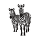 Zebra Pair Embroidery Design, Instant Download